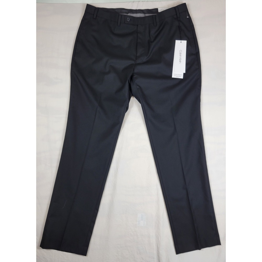 Calvin Klein X Jerome Slim Fit Suit Pants Mens 40W x 32L Black Stretch JMROPS8W